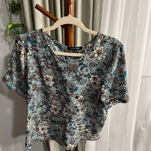 Blue Floral Blouse